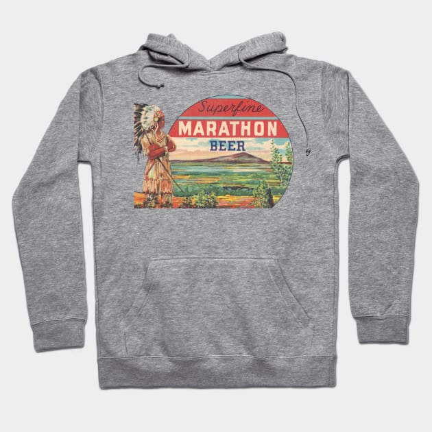 Superfine Marathon Beer Retro Defunct Wisconsin Breweriana Hoodie by darklordpug